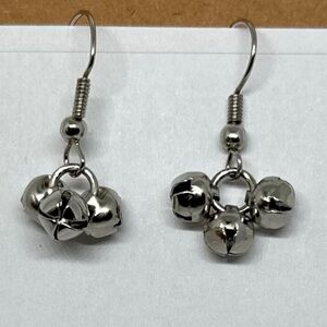 Bell earrings silver tone color handmade they make noise